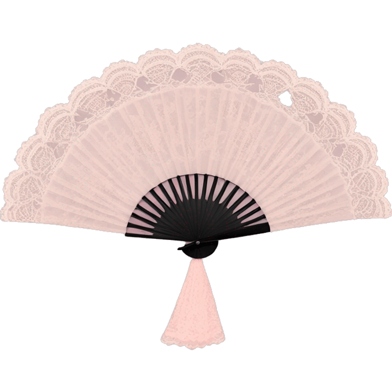 rococo pale pink fan with lace emoji