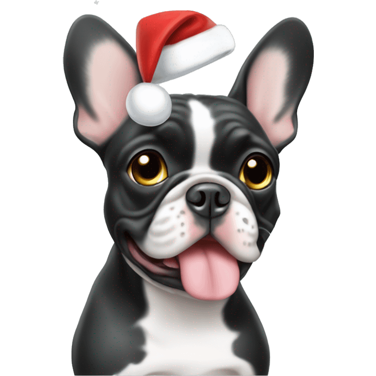 merle frenchie christmas hat emoji