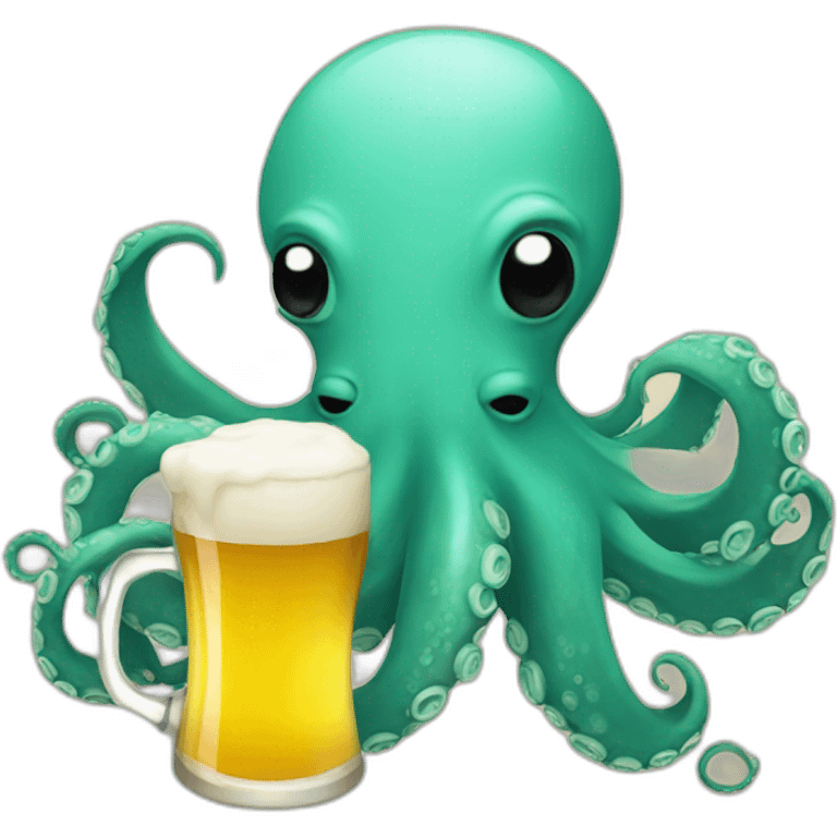 Octopus drinking beer emoji