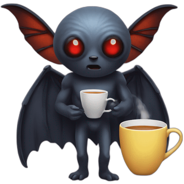 Mothman drinking tea emoji