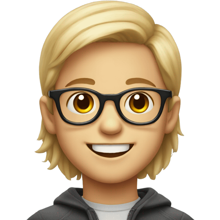 smiling boy in glasses portrait emoji