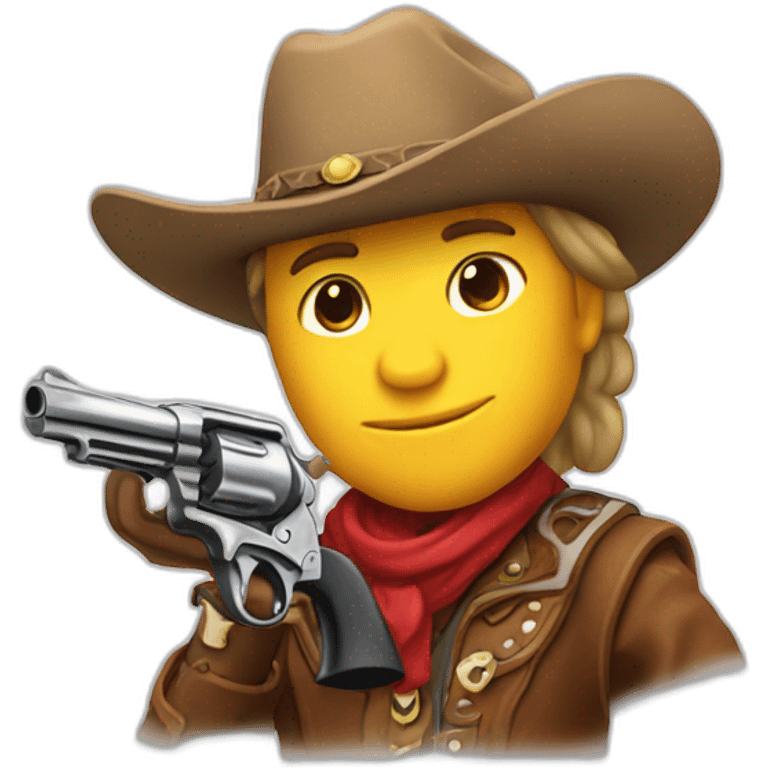 emoji cowboy with a Colt Python emoji