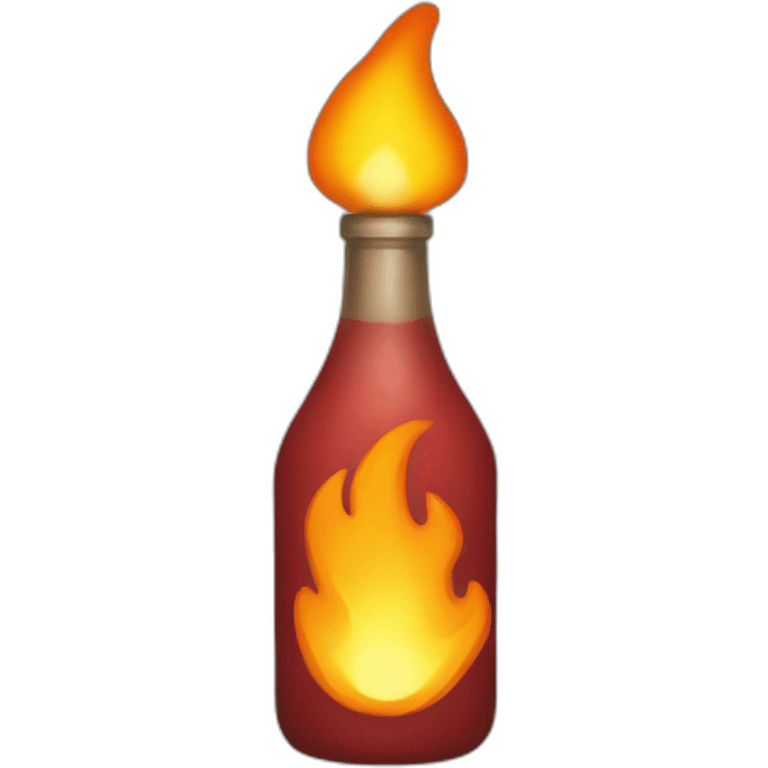 Bottle flame emoji