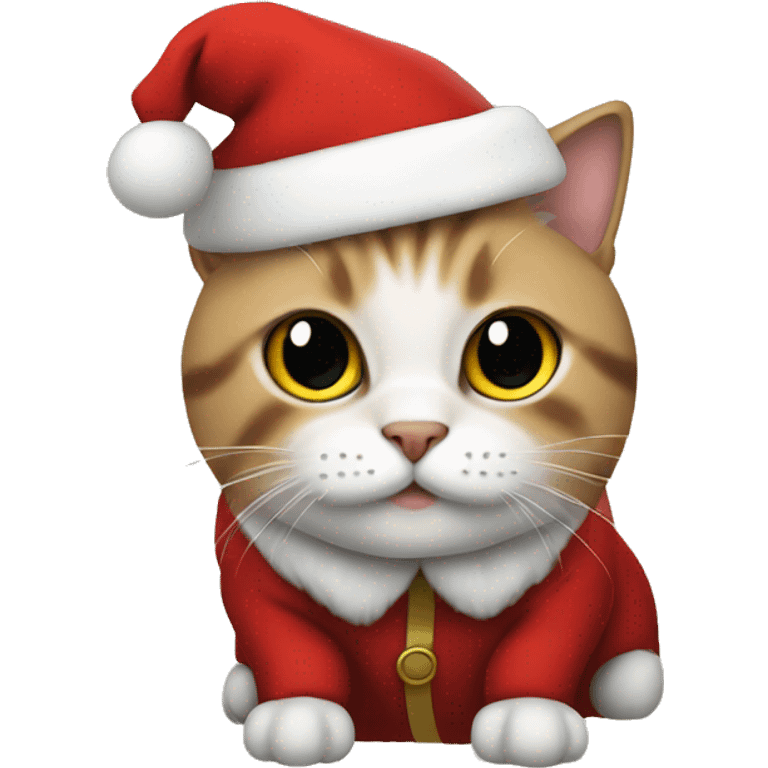 cat dressed as santa claus emoji