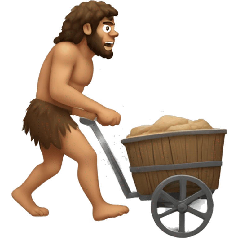 caveman pulling cart  emoji