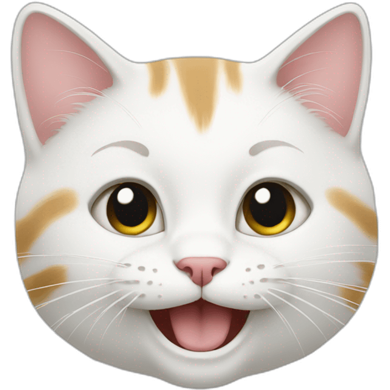 cat white happy emoji