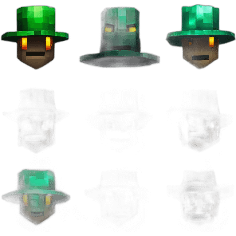 Pixel Minecraft Fedora Halloween Head Mask Diamond Obsidian Emerald Flame Shiny Glow Reward Legendary Unique Epic Mystery emoji