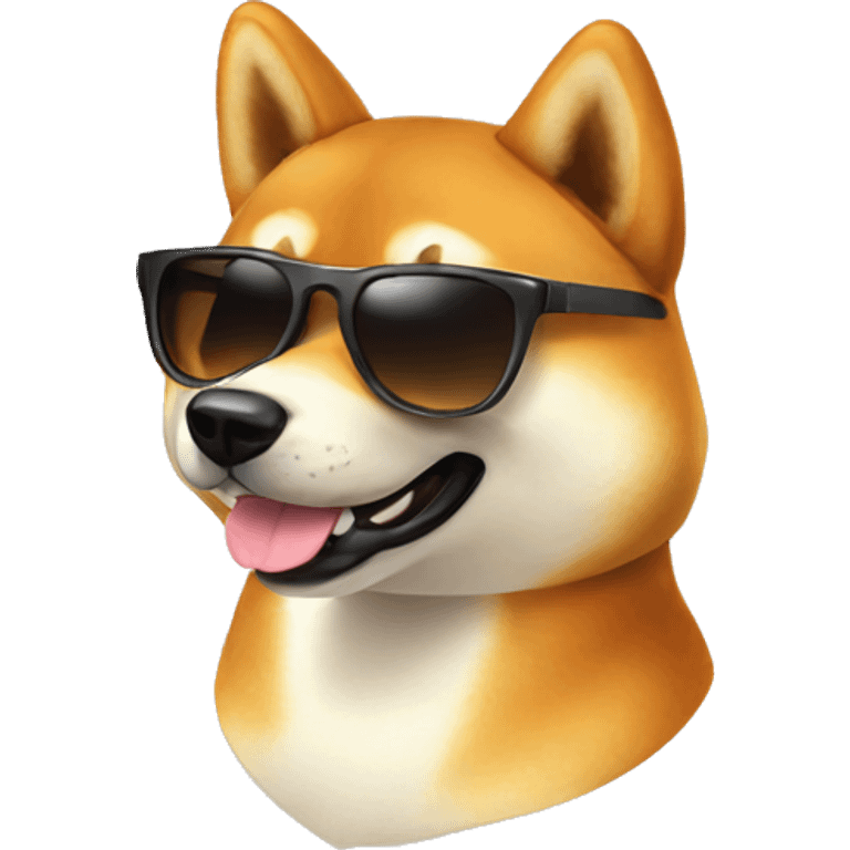 shiba inu with sunglasses emoji