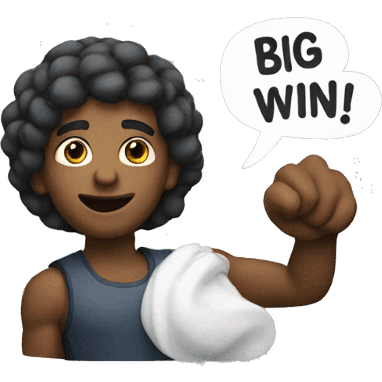 "Big Win" with cool wording emoji