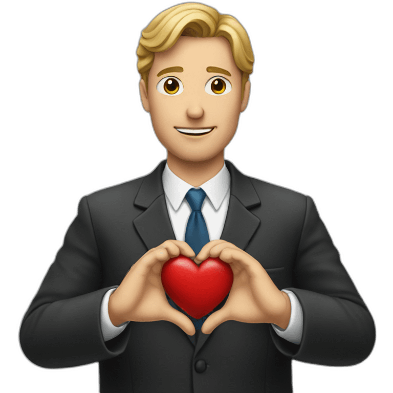 lawyer shows heart by his hands emoji