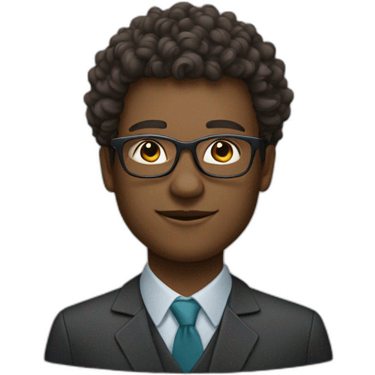 a financial market trader with curly hair and white skin and glasses emoji