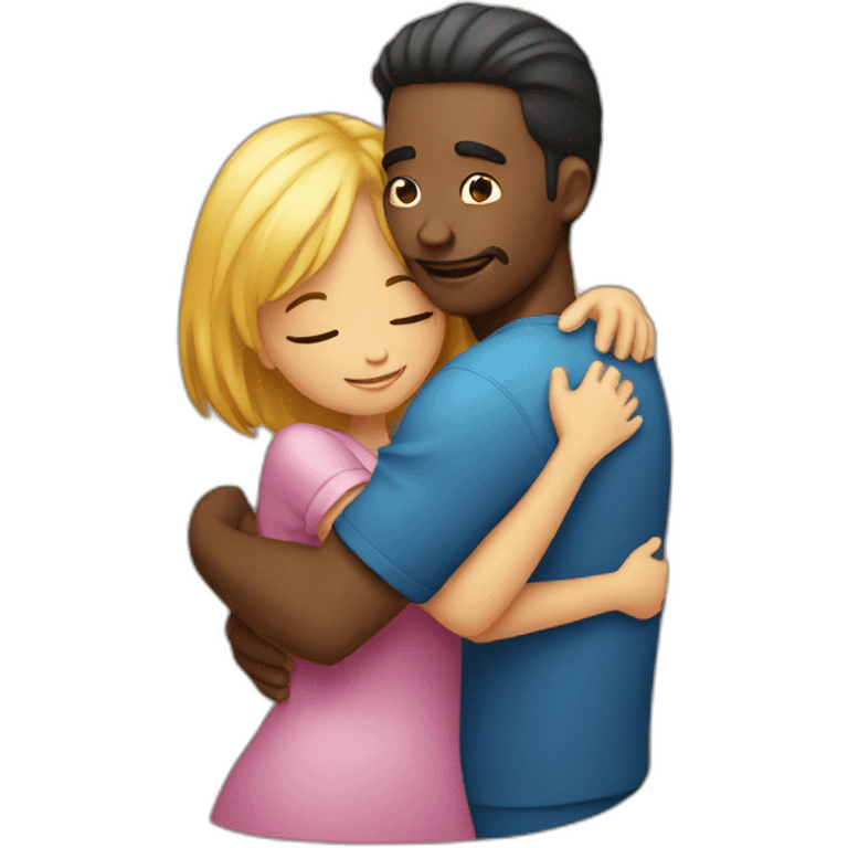 Guy hugging girl emoji