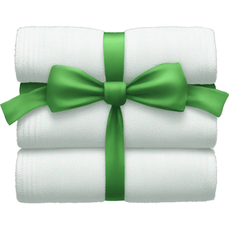 White towels with green bow emoji