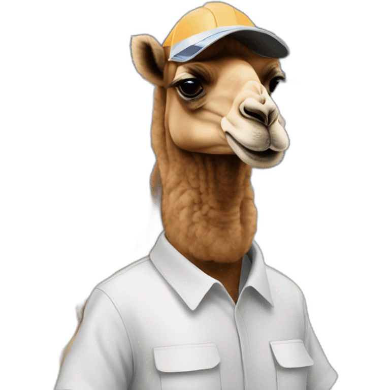 Camel working as solar panels technician emoji