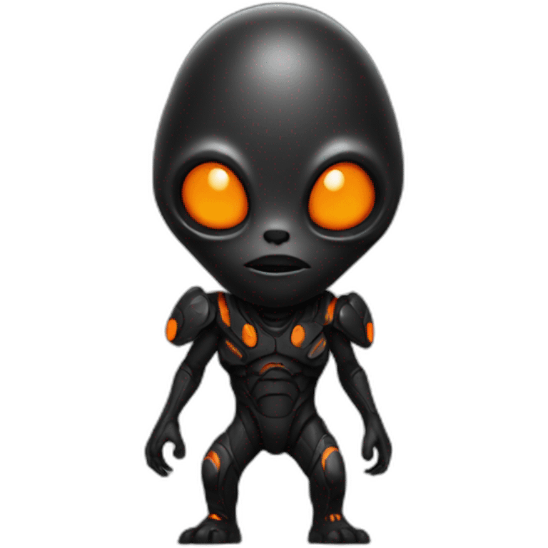 alien black with orange details emoji