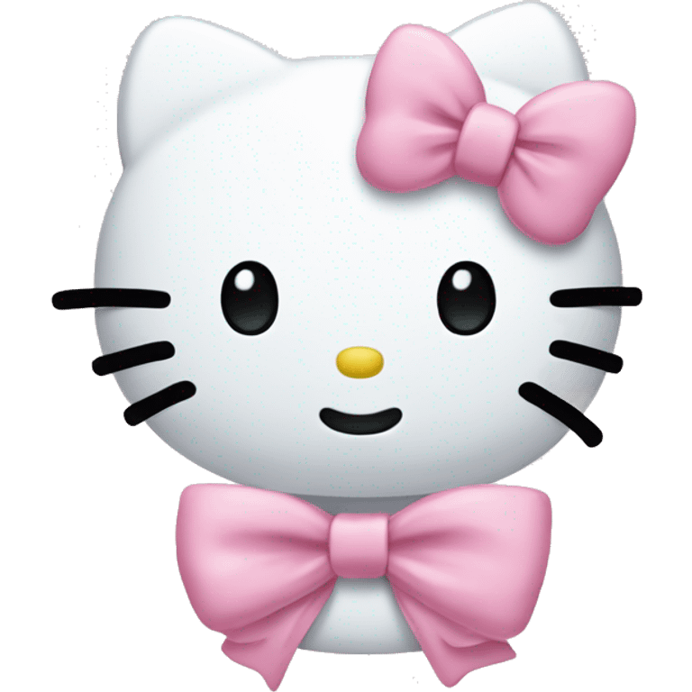 Hello kitty face with light pink bow emoji