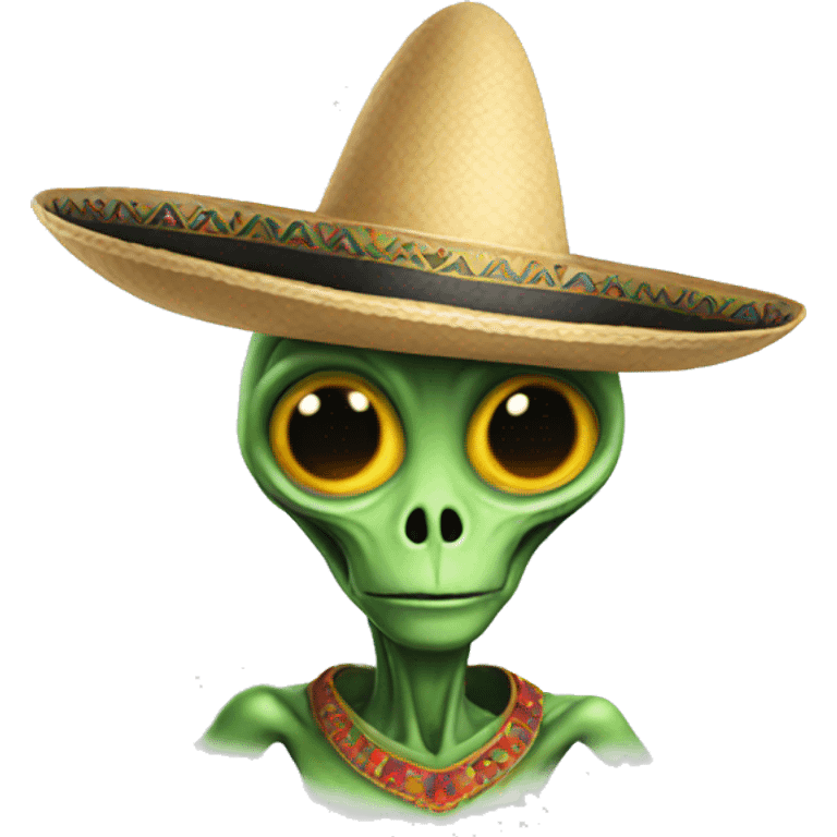 Alien wearing sombrero emoji