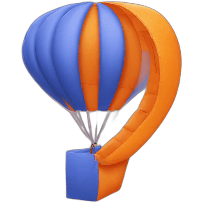 orange letter Q to which the parachute is attached emoji