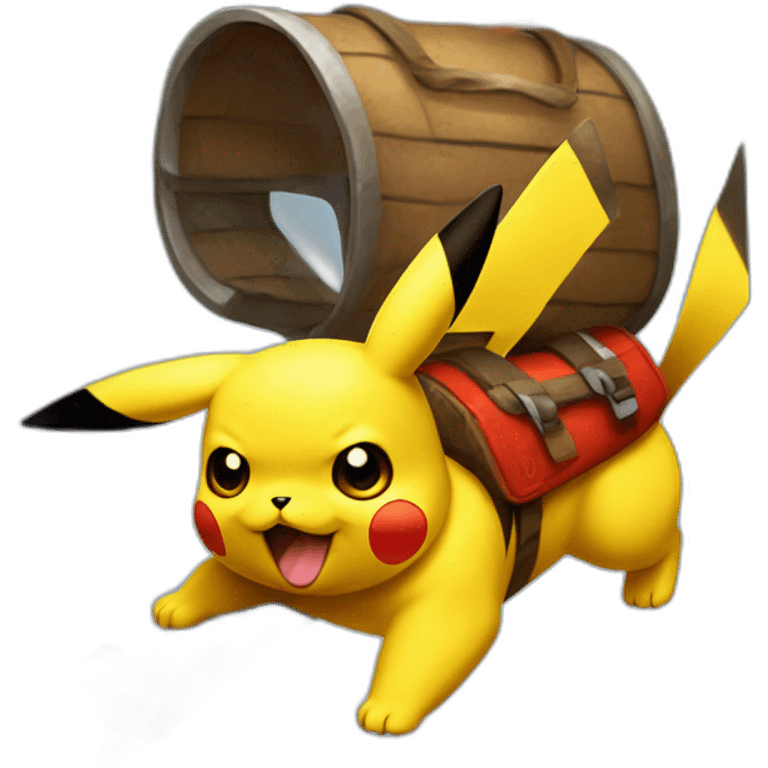 pikachu avec un chien lance flame emoji