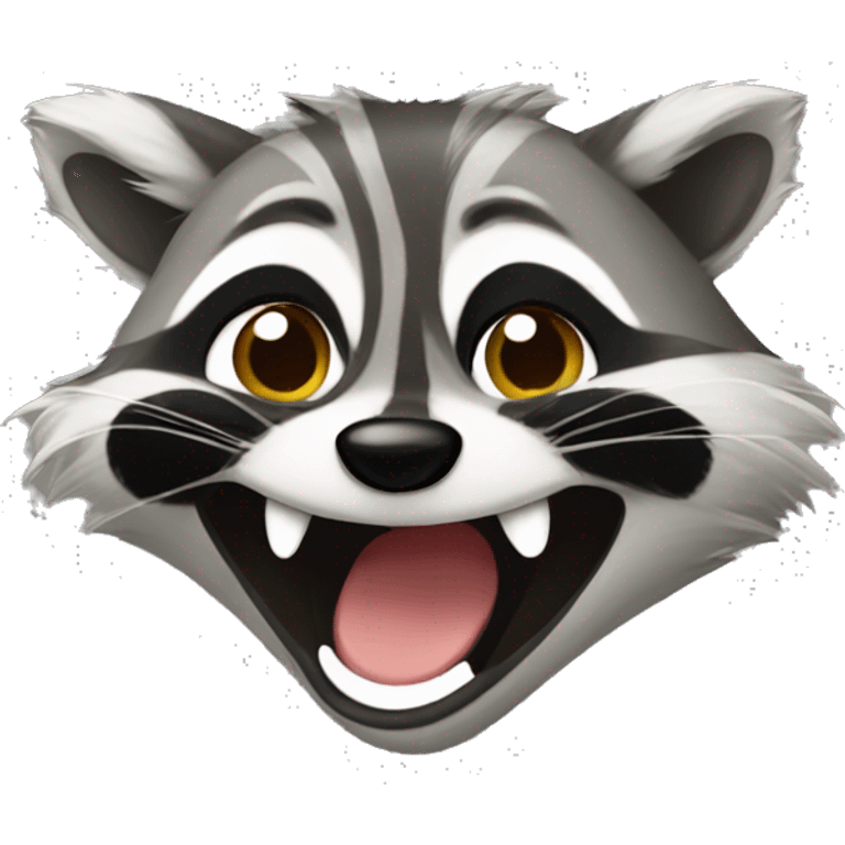 Raccoon laughing emoji