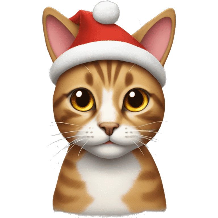 Cat wearing a Rudolph hat emoji