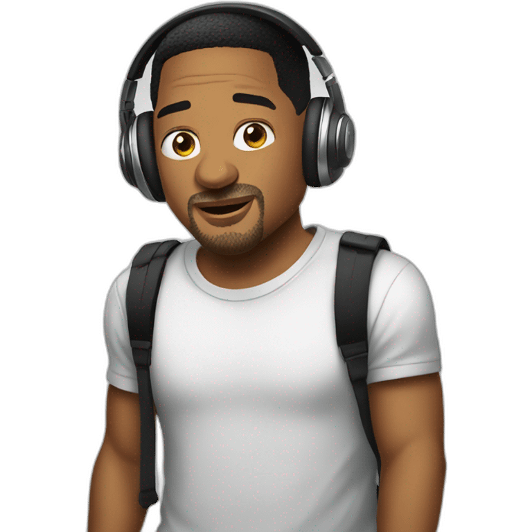 Will smith listening music emoji