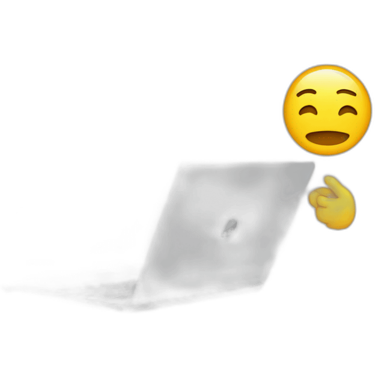 Behind a pc laptop emoji