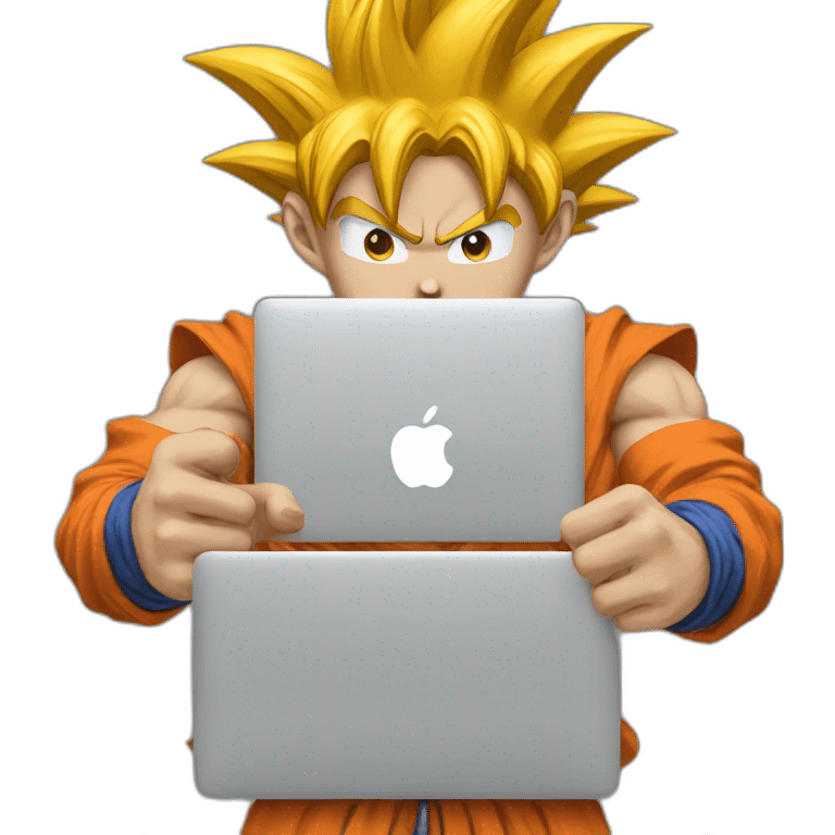 Goku with a MacBook  emoji