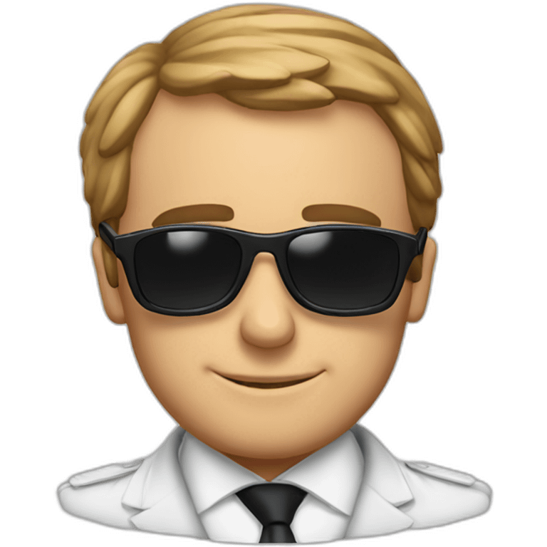 Macron with Sun glass emoji