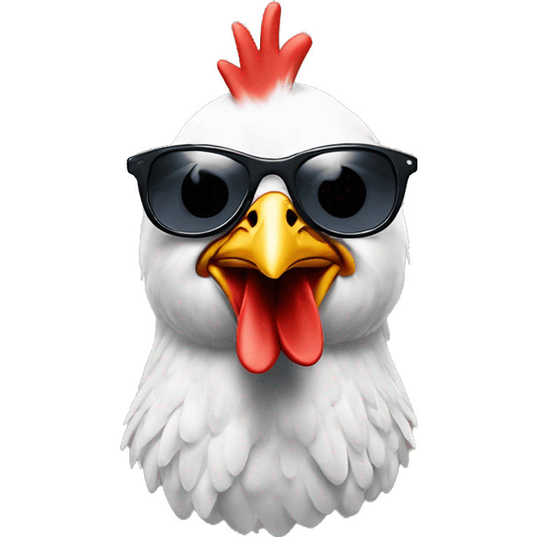 Chicken with sun glasses emoji