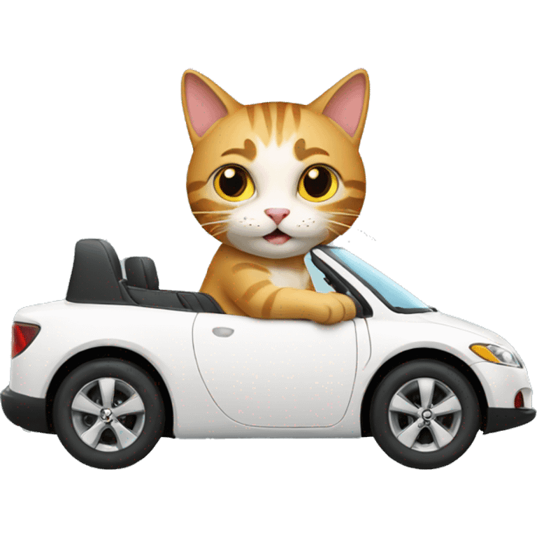 Cat driving a car emoji