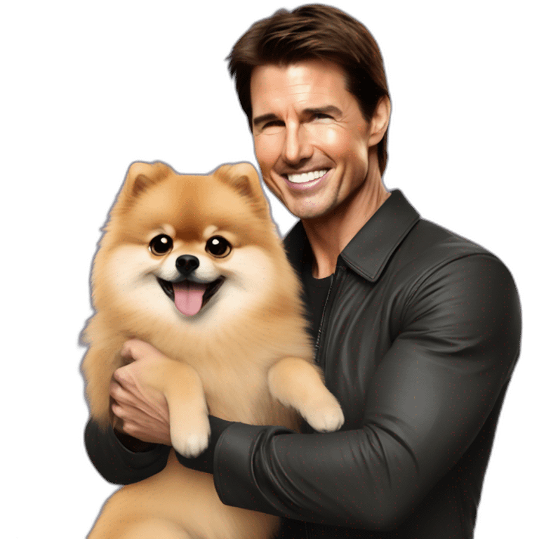 tom cruise hugs pomeranian emoji