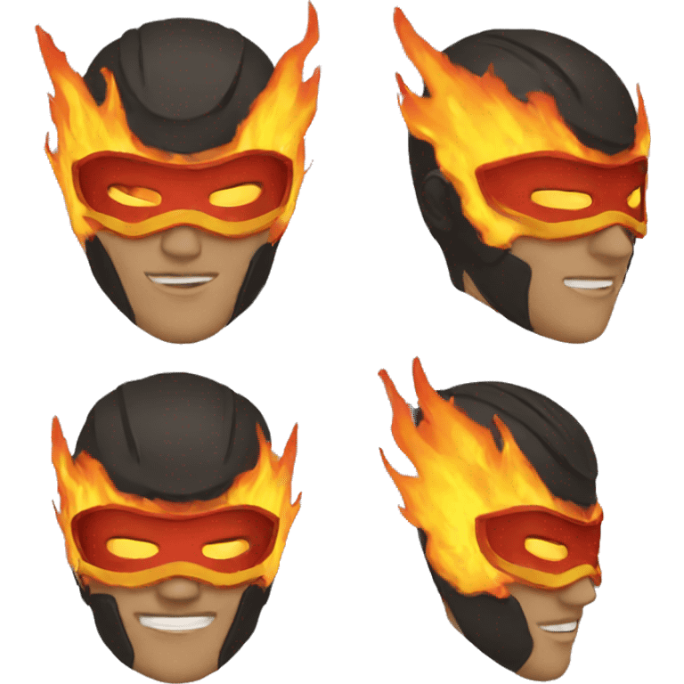 fire superhero mask emoji