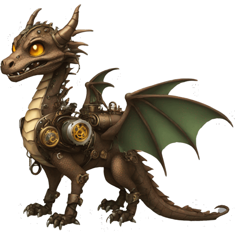 Steampunk Dragon full body emoji