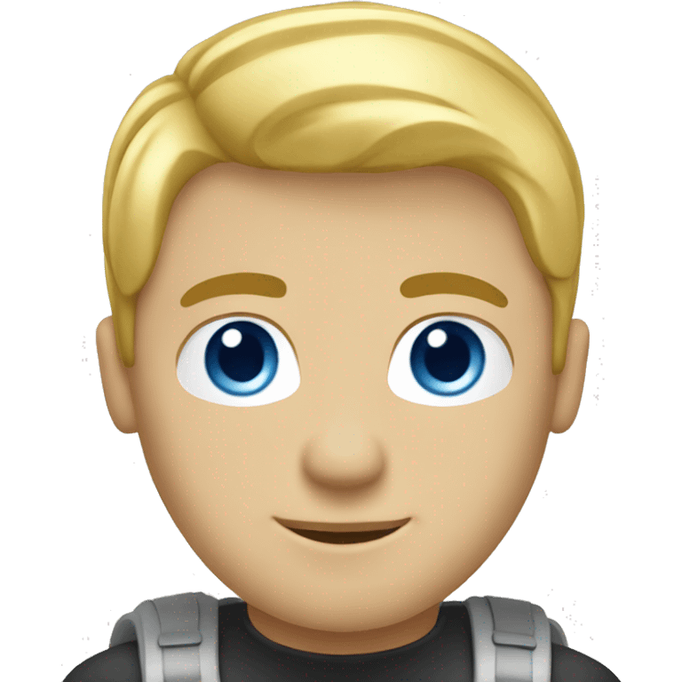 Male coder featuring a laptop. He has blonde hair, blue eyes, white skin. emoji