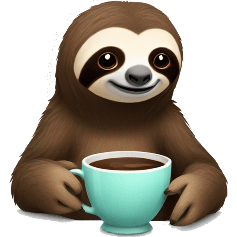 a sloth sipping coffee emoji