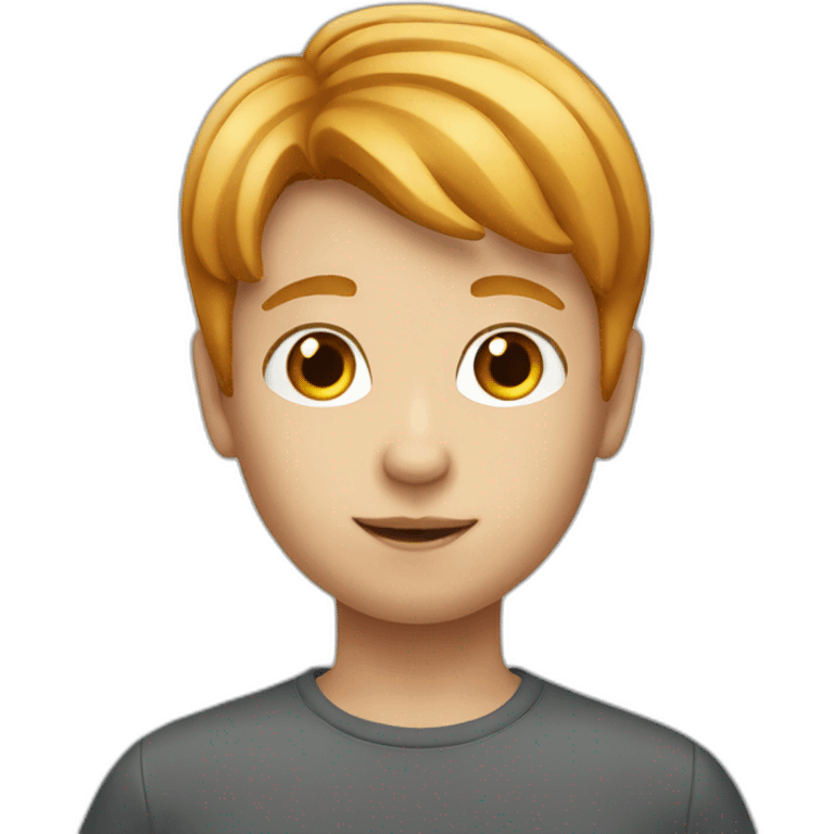 Kid boy with red blond straight hair emoji