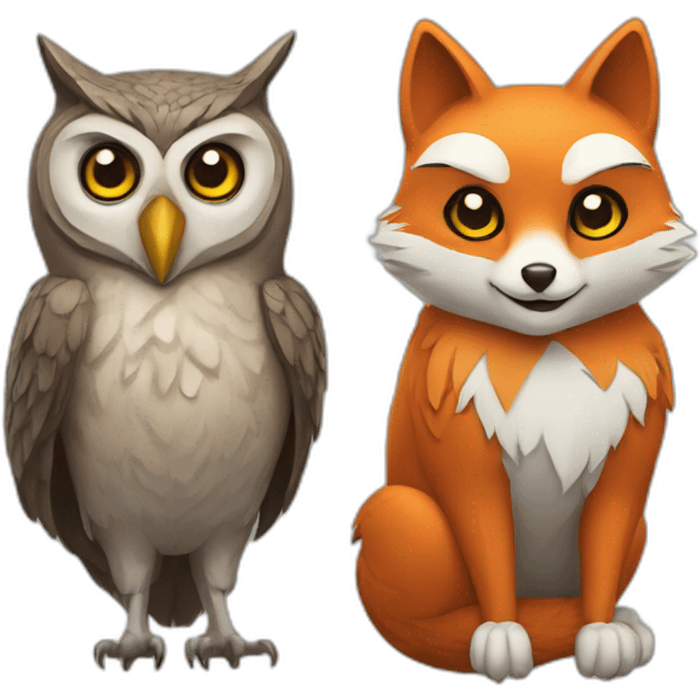 owl and fox emoji