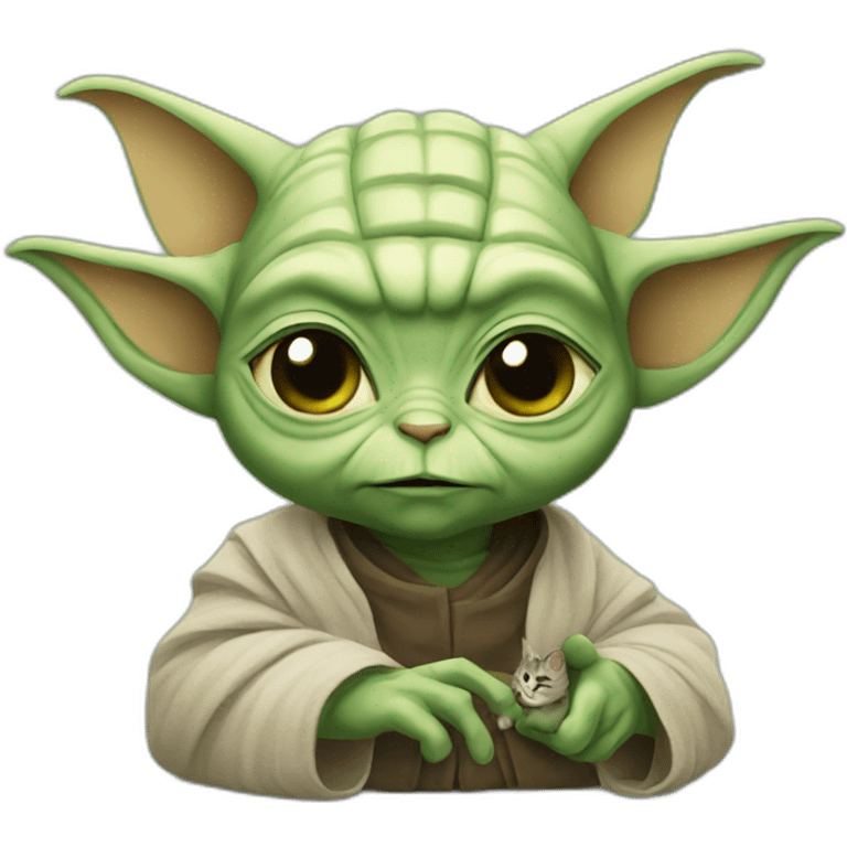 Yoda with cat emoji