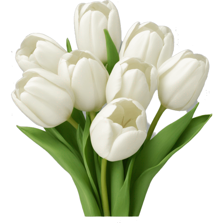 bouquet of white tulips  emoji