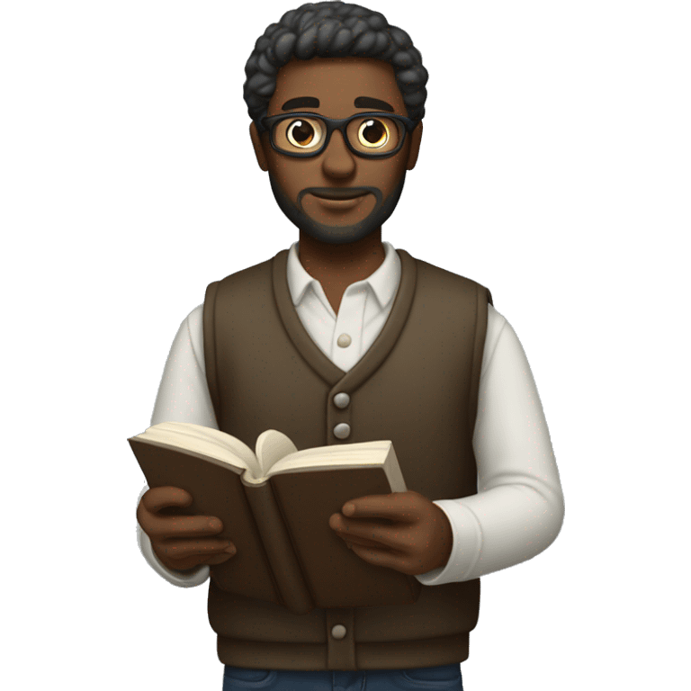 a literary curator with a book in his hands emoji