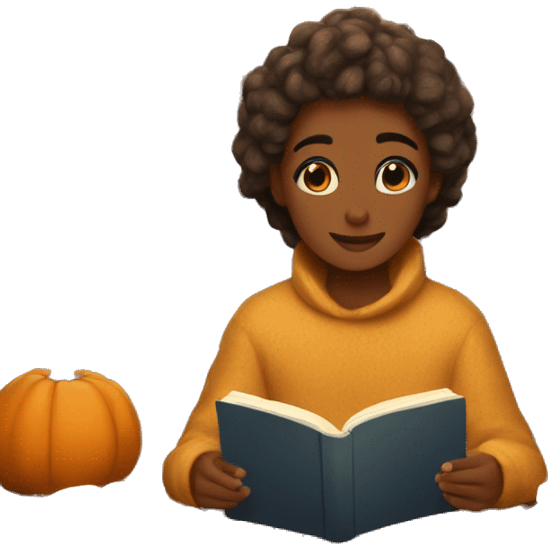 Cozy autumn book vibes emoji