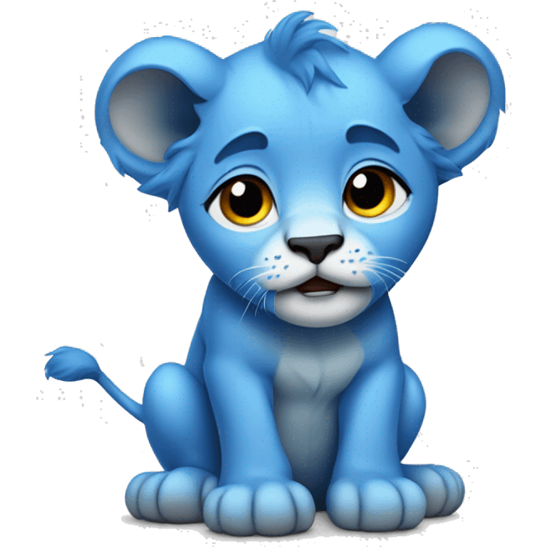 blue crying lion cub emoji