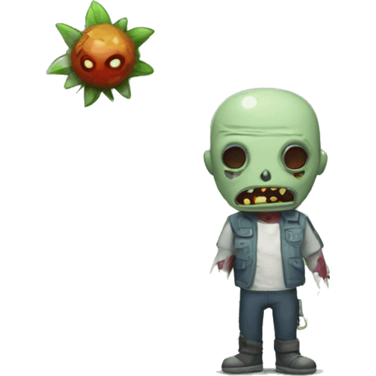 zombies and plant emoji