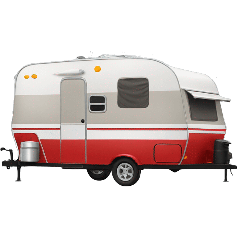 Realistic red camper trailer  emoji