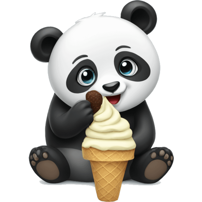 Panda eating ice cream emoji