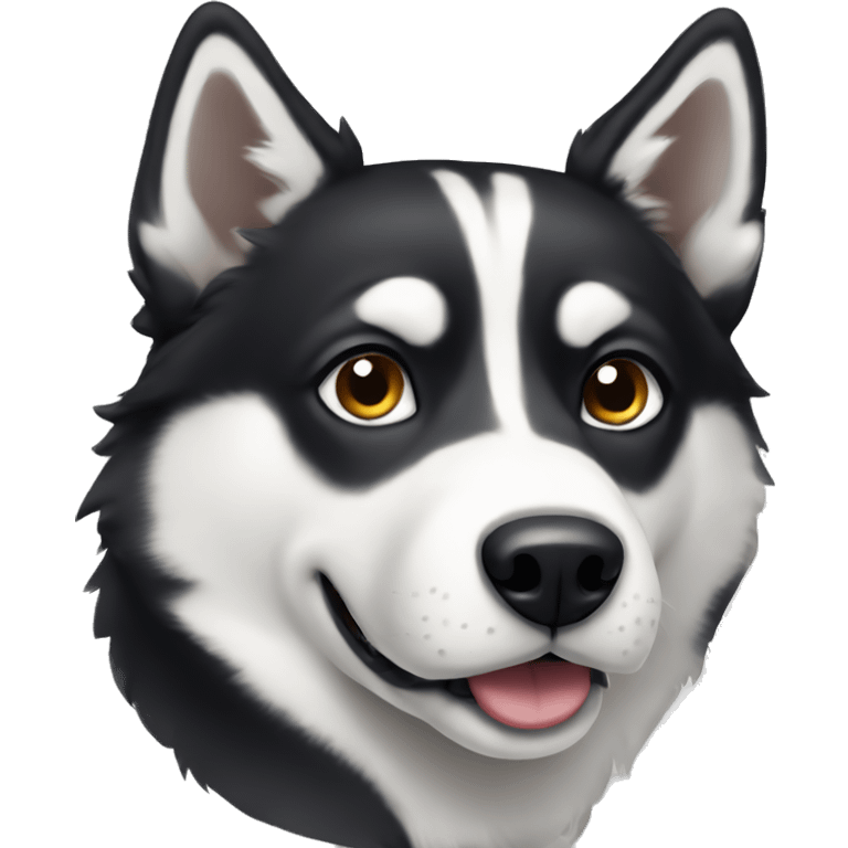 Black and white Husky  emoji