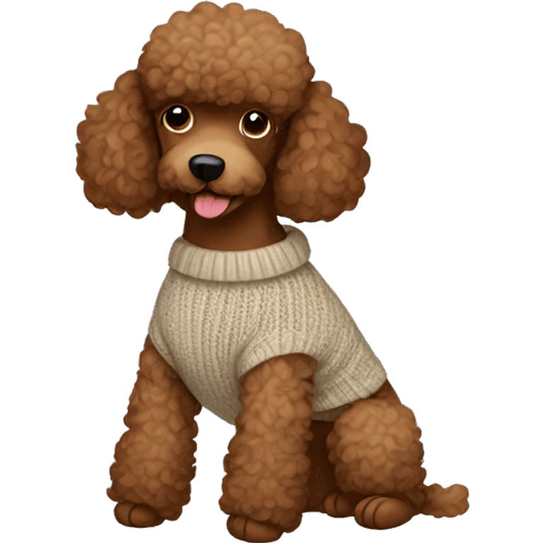 Brown poodle with a sweater  emoji