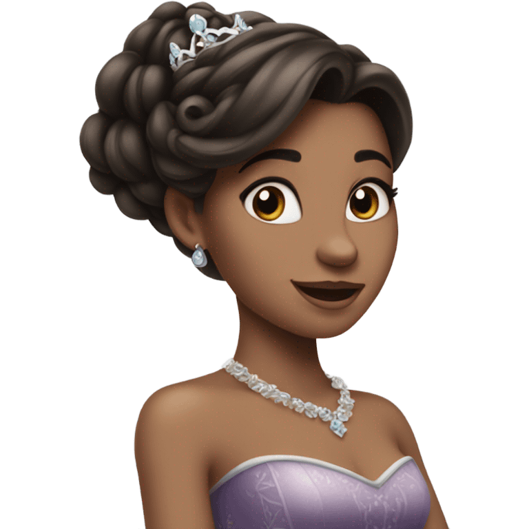  brunette beauty princess Disney, white skin emoji