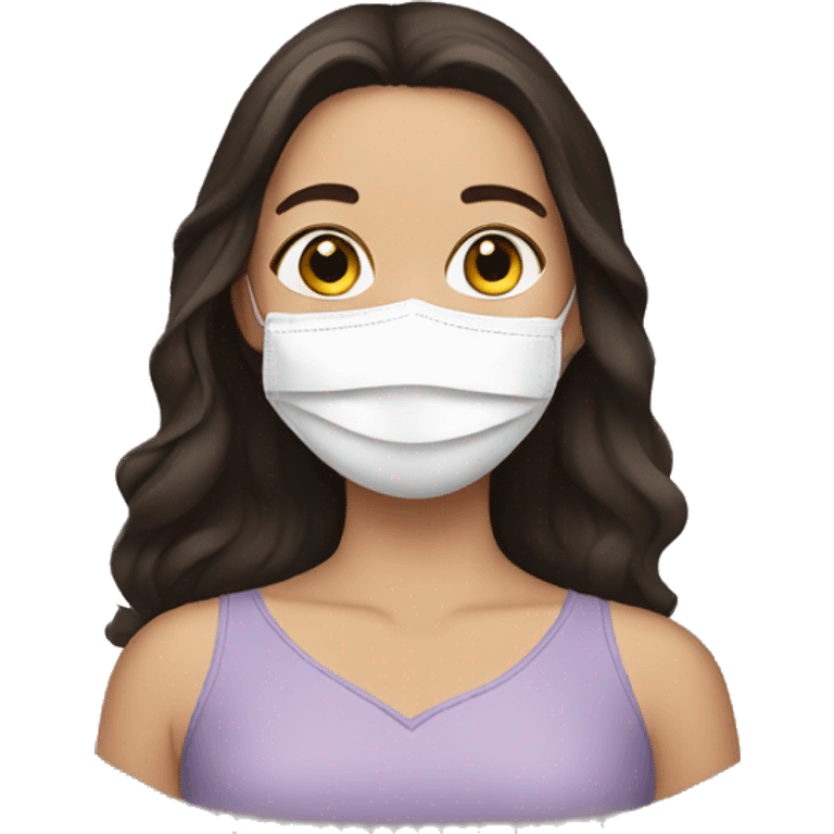 Brunette Girl with face mask  emoji